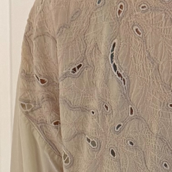 Cream Button-Up Embroidered Tunic - Picture 9 of 12